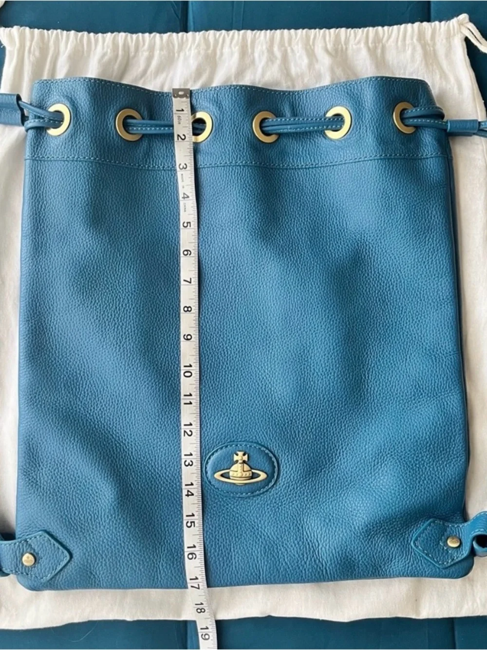 Vivianne Westwood Authentic Leather Backpack Bag With Gold Orb Hardware